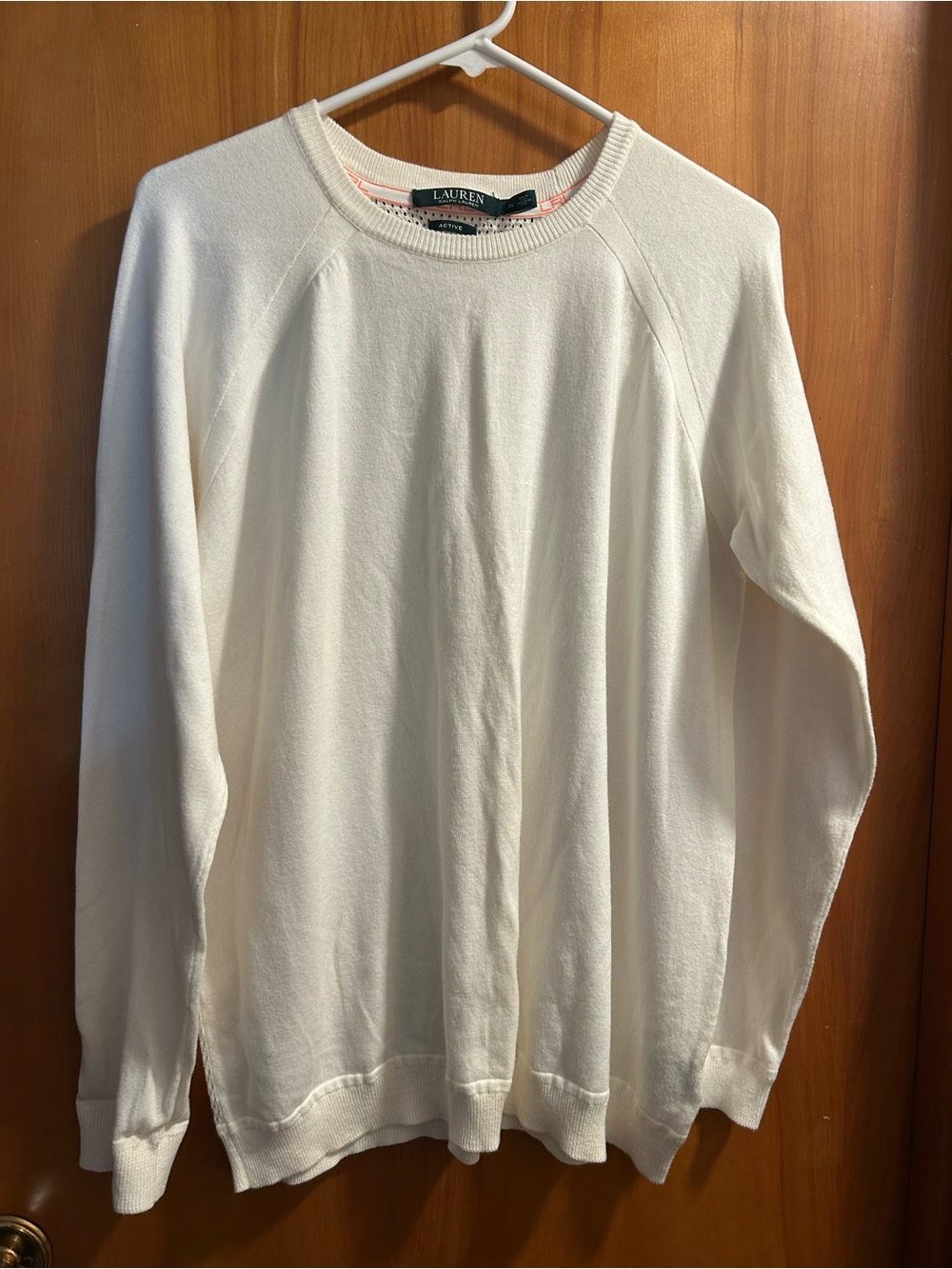 Ralph Lauren Women's White Crewneck Pullover Sweater